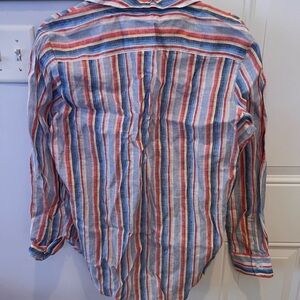 NWOT Frank & Eileen Linen Striped Oversized Button Down Shirt XS
